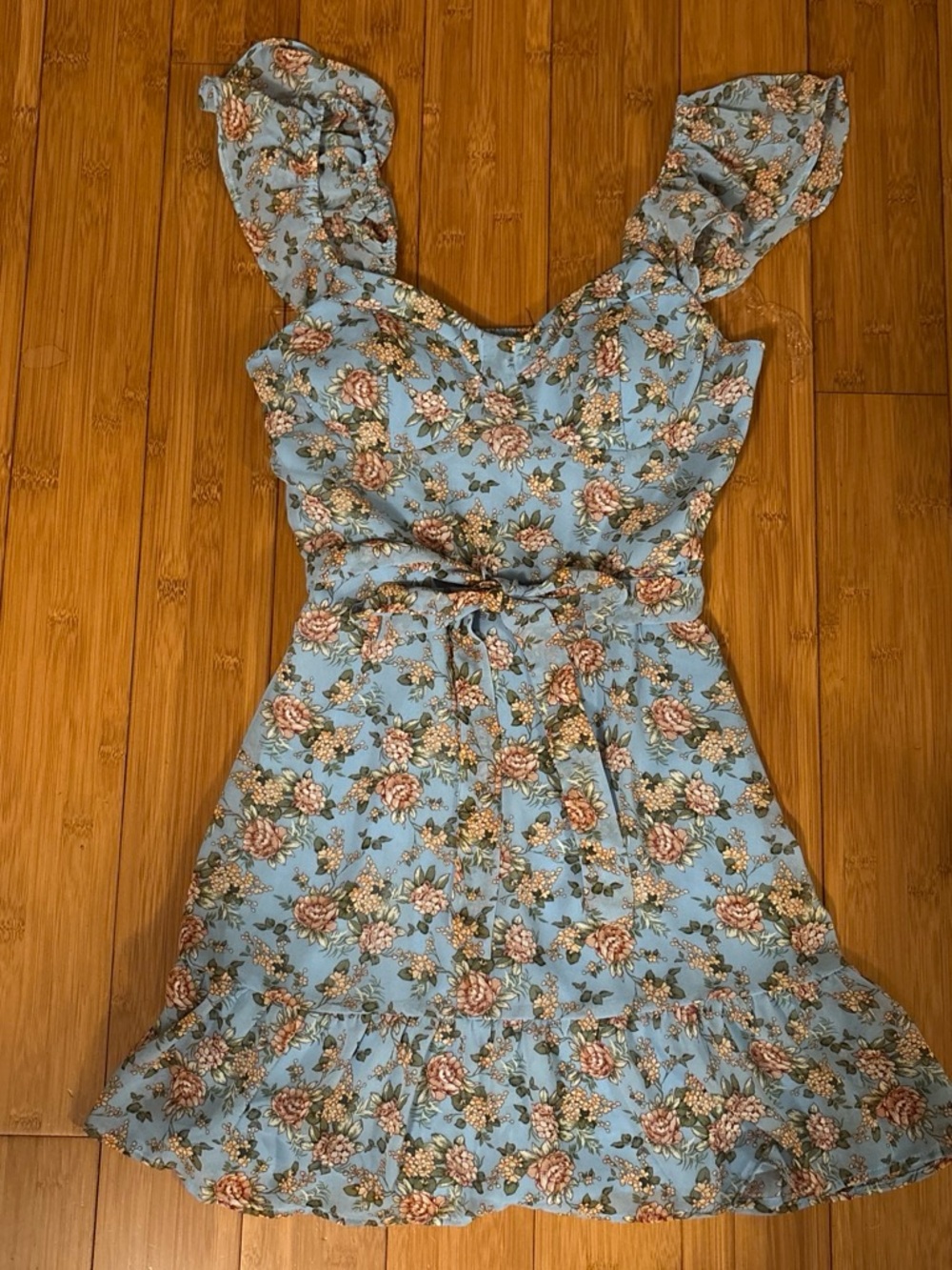 Lily Rose Blue Floral Mini Dress